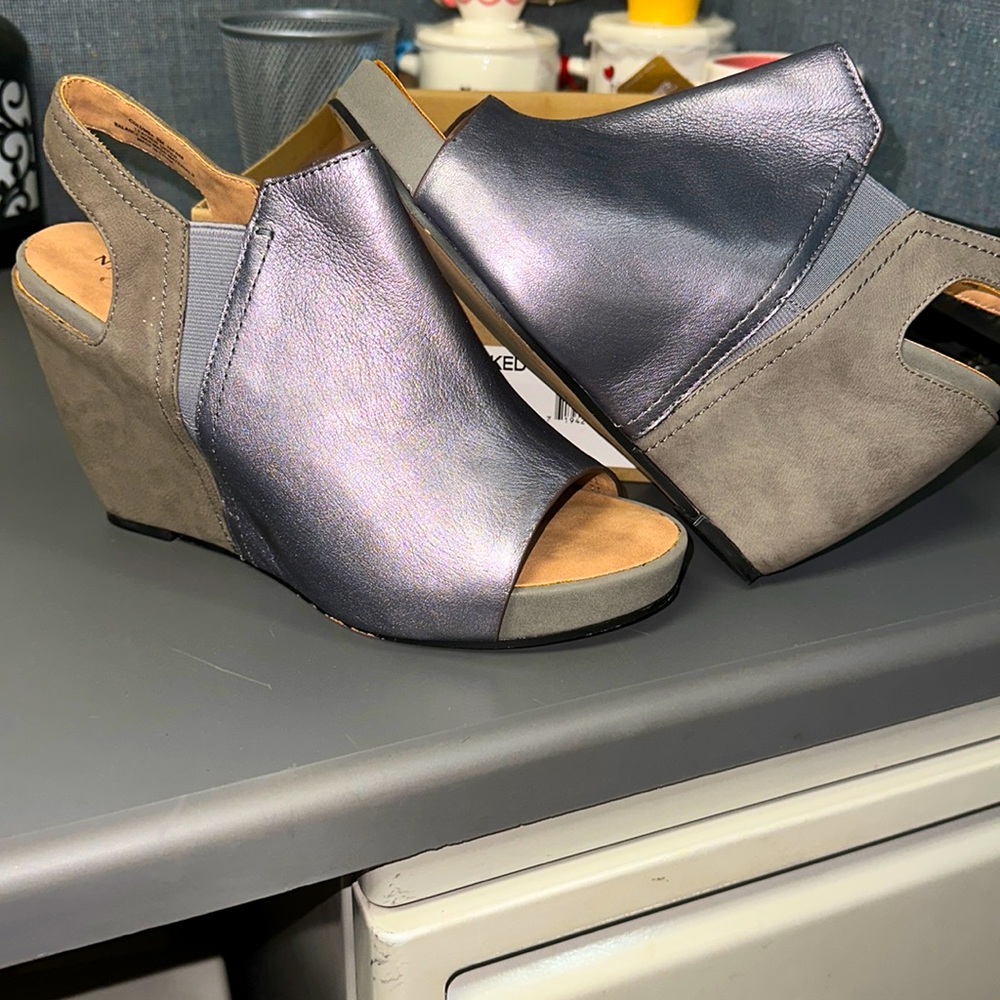 Naked Feet Pewter Wedges